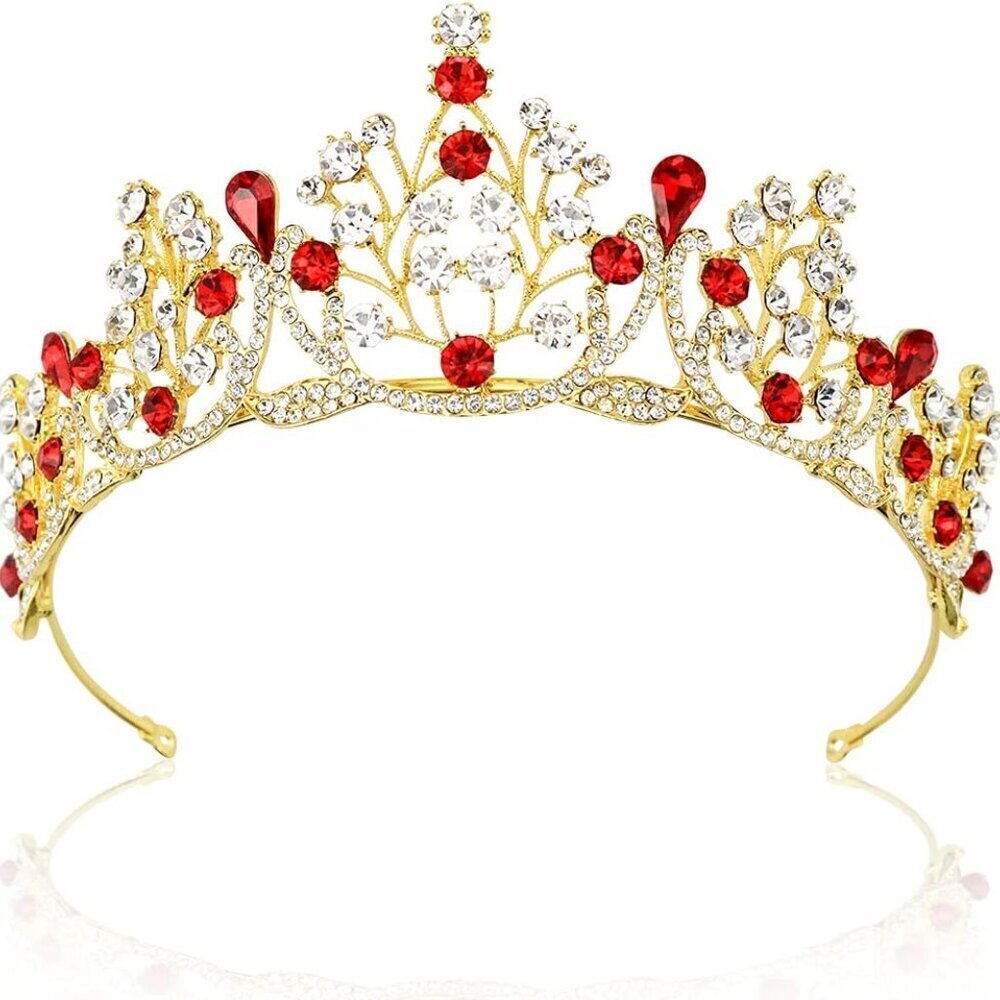 Gold Queen Crown for Women Rhinestone Tiaras for Prom Halloween Bridal